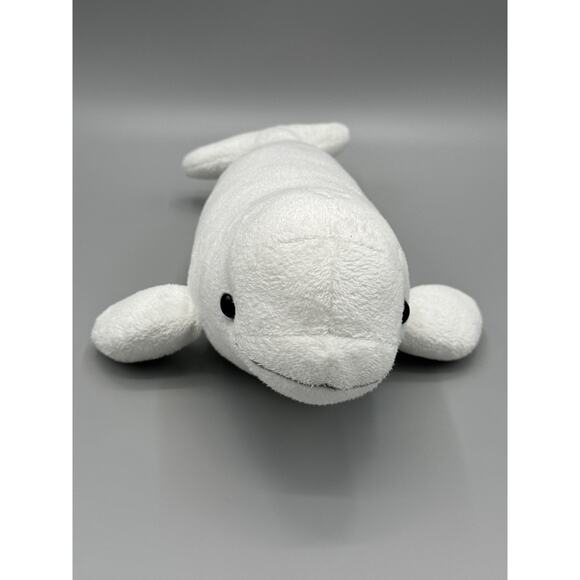 Destination Nation Beluga Whale Plush 13 Inch Stuffed Ocean Animal - Picture 4 of 11